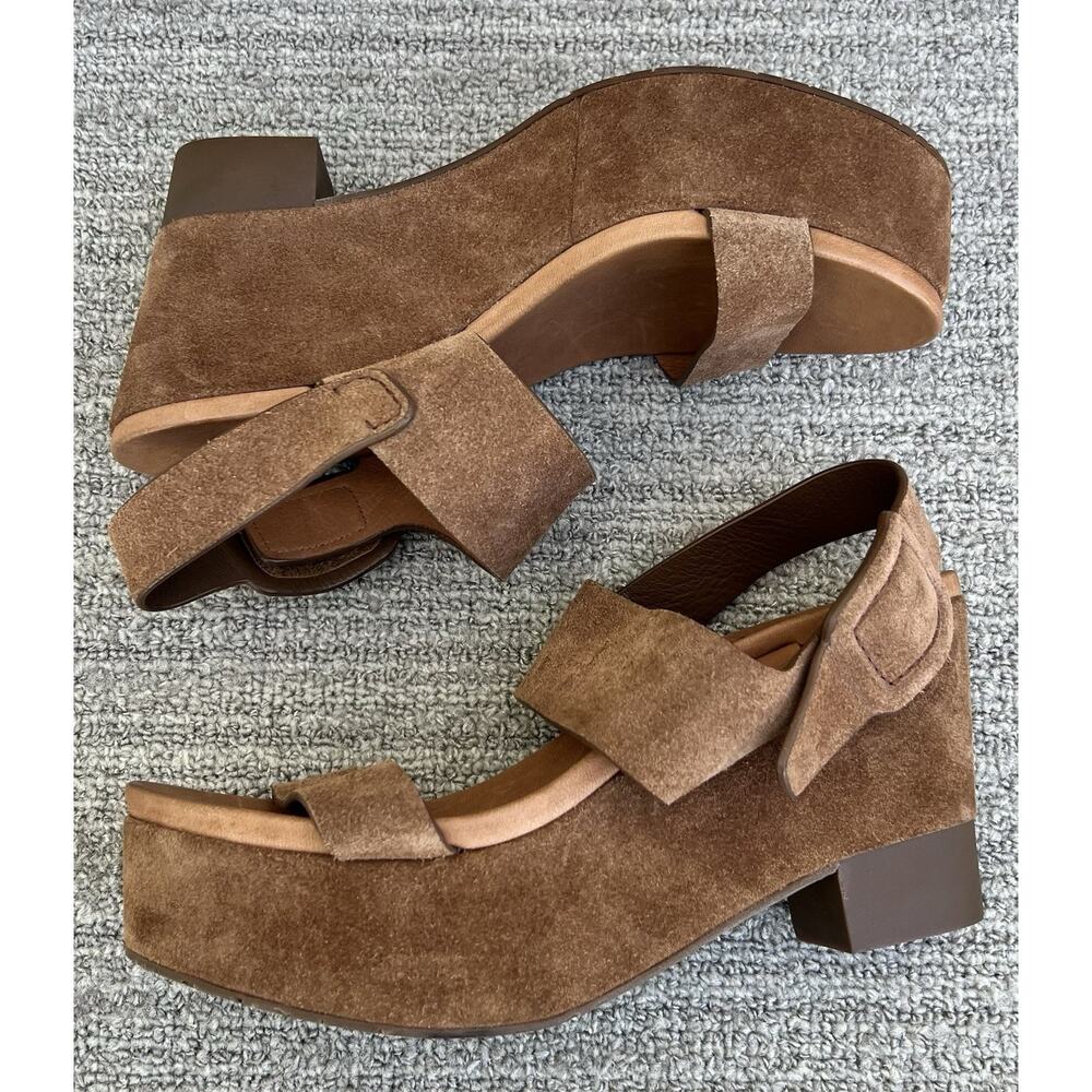 PEDRO GARCIA Dune Platform Wedge Brown Leather Sandals Women's Size 7 US - Picture 7 of 14